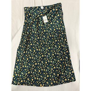 NWT J. Crew Satin Floral Midi Skirt S